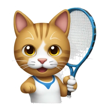Cat playing tennis sticker