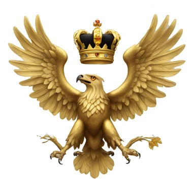 Golden double headed eagle with crown sticker