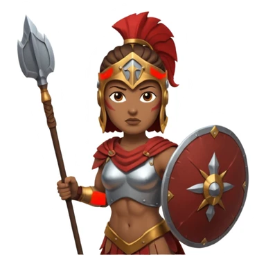 woman spartan warrior holding spear and shield sticker
