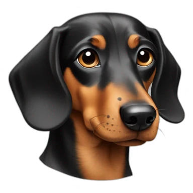 Dog head reality dachshund Looks to the left side 180 Degrees sticker