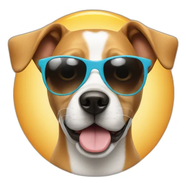 a dog wearing a sun glasses sticker