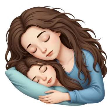 beautiful pale brunette girl sleeping with long messy hair sticker