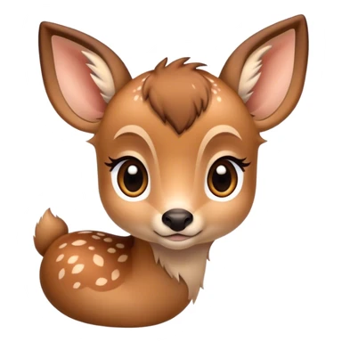 little fawn with big brown eyes sticker