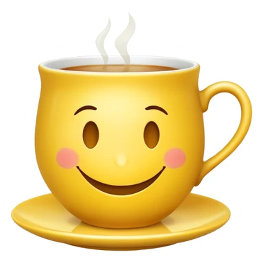 smiley sipping a tea cup sticker
