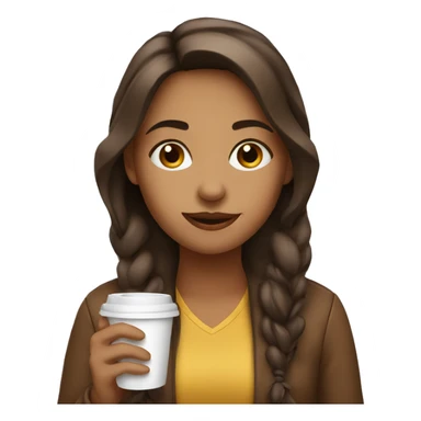 Girl drink coffee sticker