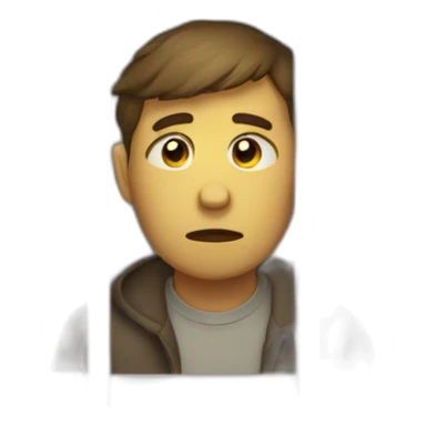 Sad guy infront of window sticker