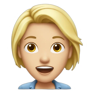 White hired Woman shouting sticker