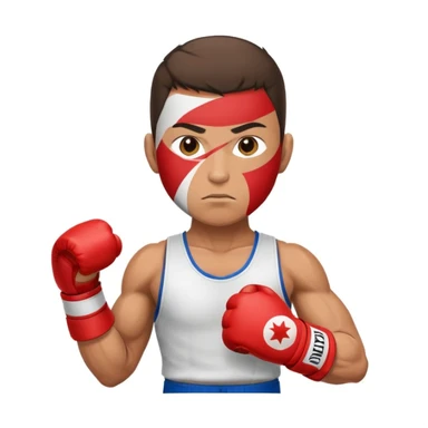 Kick boxer with tunisian flag sticker