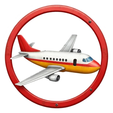 plane with a forbidden sign on it sticker