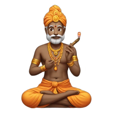 Hindu sage with chillum sticker