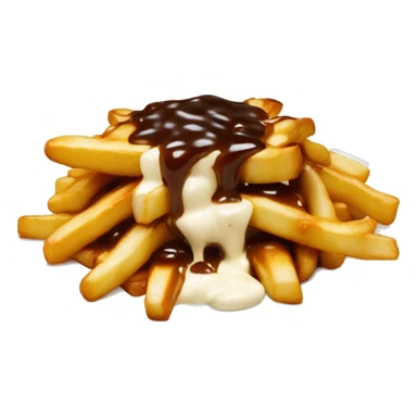 “Quebec poutine with crispy fries, melted white cheese curds, and rich brown gravy.” sticker