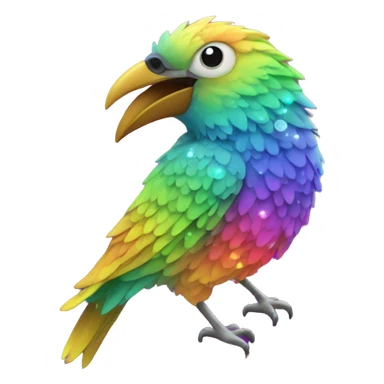 Animal bird, rainbow, colorful, neon, glitter  sticker
