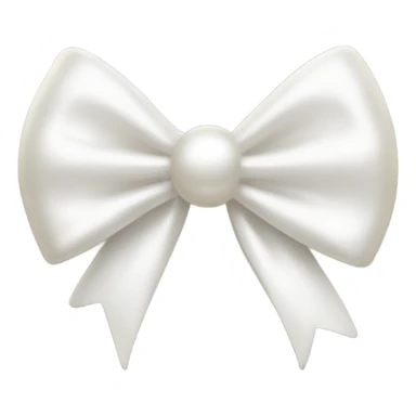 A white bow with a pearl shimmer sticker