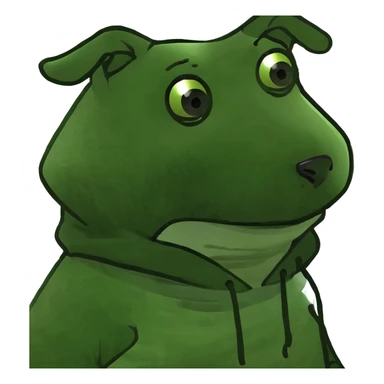 Dog wearing hoodie sticker