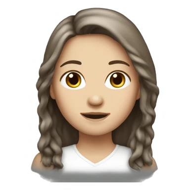 Brunet long haired white female  sticker