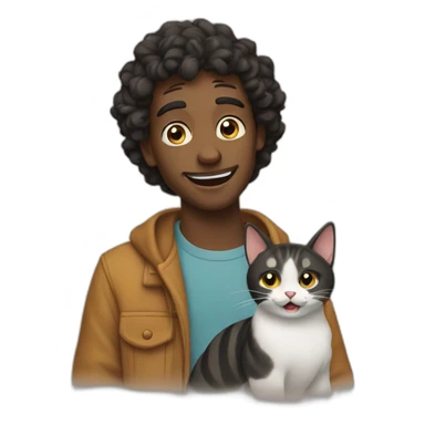 Eddy with a cat  sticker