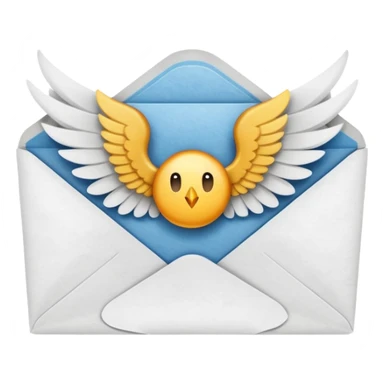 Envelope with wings sticker