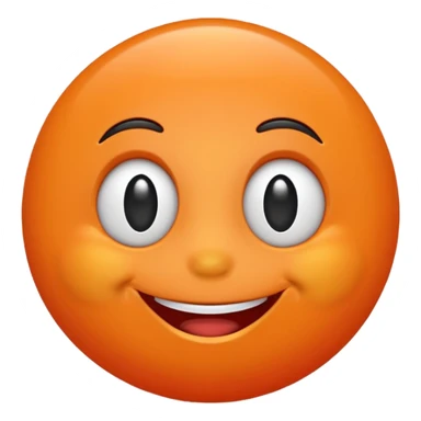 Orange with happy face sticker