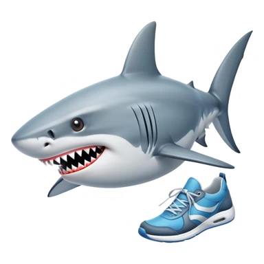 Un tiburón con zapatillas sticker
