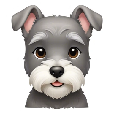 Meme-Worthy Cute Sleeping Miniature Schnauzer Portrait Emoji, Head gently tilted in a relaxed, blissful slumber with a soft, contented smile and eyes tenderly closed, featuring a neat salt-and-pepper fur with charming, relaxed features, simplified yet irresistibly endearing, highly detailed, glowing with a soft, cozy radiance, high shine, exuding gentle, heartwarming charm, styled with a soft glowing outline, capturing the essence of a sleeping Miniature Schnauzer that looks perfectly poised to become a viral icon of adorable rest! sticker