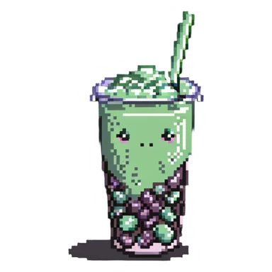 bubble tea with tapioca pearls sticker