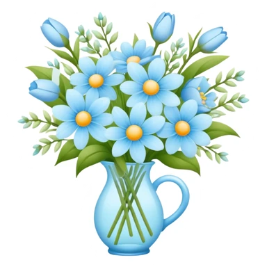 Light blue spring bouquet sticker