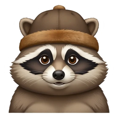 A fat raccoon with a hat on his head sticker