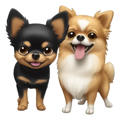 2 chihuahuas & 1 black & tan pomeranian playing  sticker