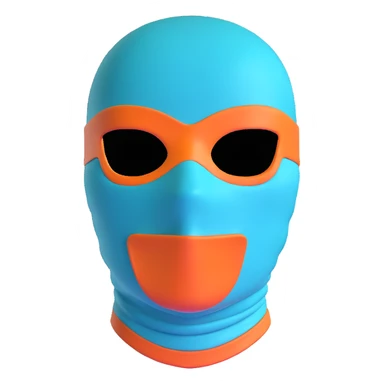 teal and orange ski mask sticker