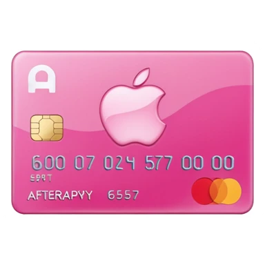 pink afterpay word on a credit card sticker