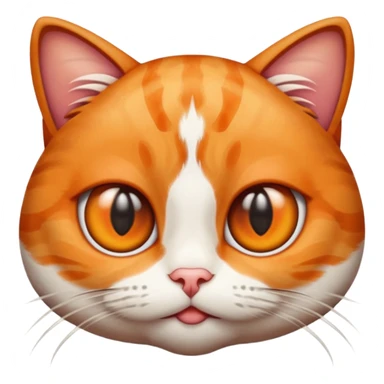 emoji of a cat with big eyes, fish eye lens effect sticker