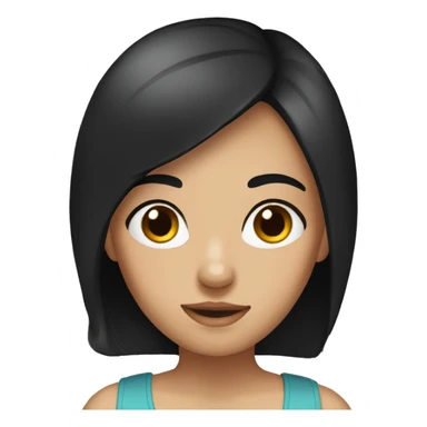  girl with straight black hair and dark brown eyes sticker