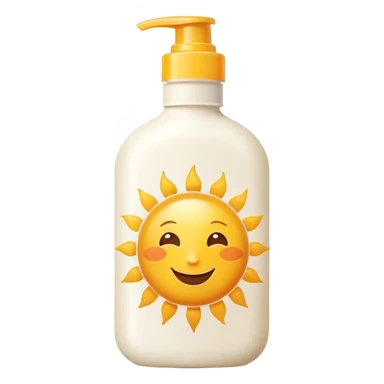 Sunscreen spf with a sun sticker