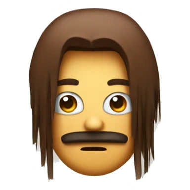 poker face emoji with brown fringe sticker