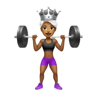 a Queen practicing Crossfit on a gym sticker