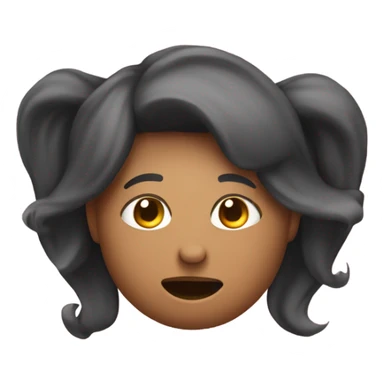 blushing face cupped in hands with kicked feet behind face sticker