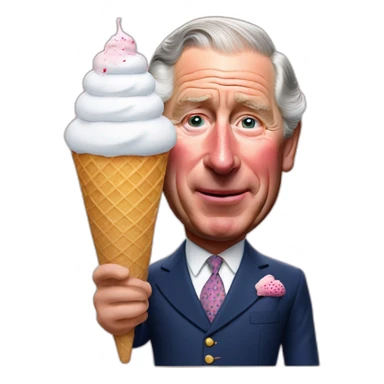 Prince Charles with an ice cream sticker