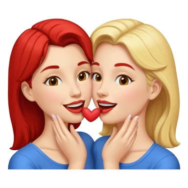 woman kissing another woman on the mouth sticker