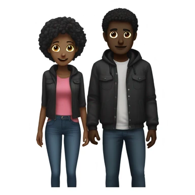 dark boy and girlfriend sticker