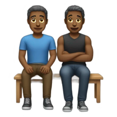 Two people sit down sticker