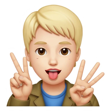 Fait un mélange des deux emojis suivant : 😝✌️ sticker