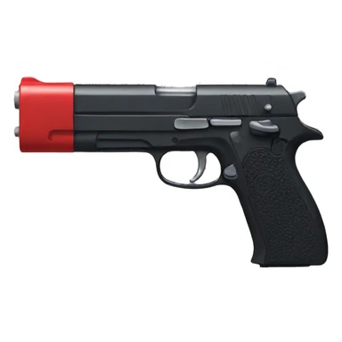 Black gun with red trigger  sticker