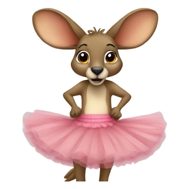 Kangaroo in a tutu sticker