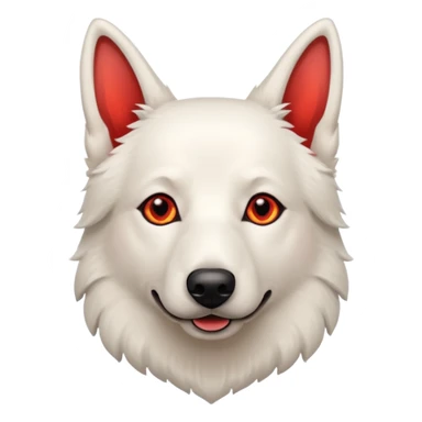 White belgian Shepard ist stoned with weed sticker