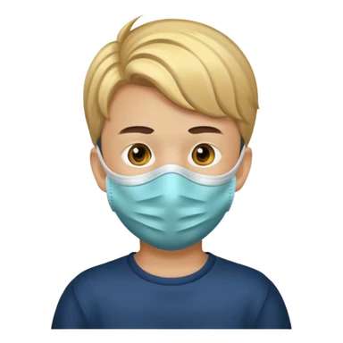 a boy wearing mask sticker