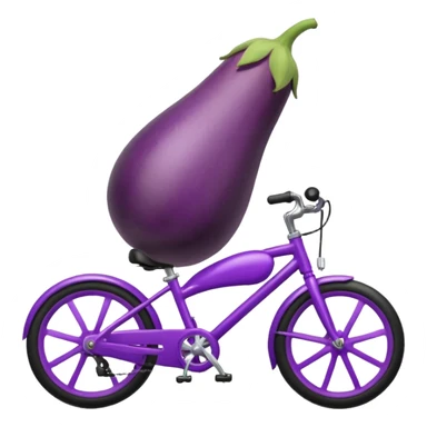 Eggplant riding bike sticker