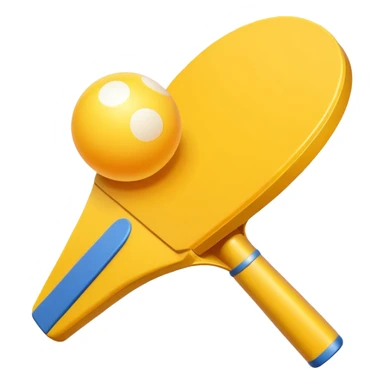 Yellow ping pong rocket sticker