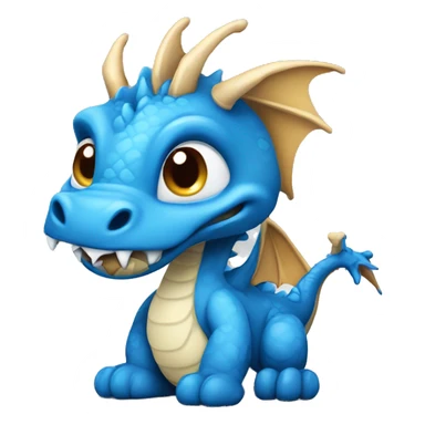 Blue cute cartoon working dragon with murmur sticker