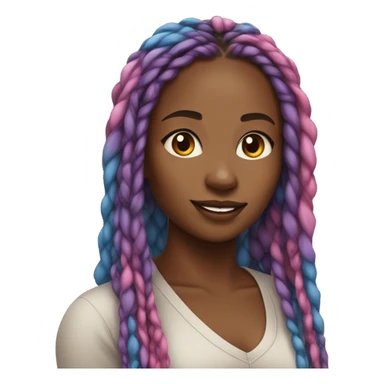 black woman with box braids sticker