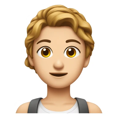 Kızıl kıvırcık uzun saçlı hazel gözlü beyaz tenli emoji sticker